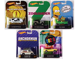 ホットウィール マテル ミニカー ホットウイール Hot Wheels Retro Series Set of 5: Zoolander, Anchorman, Simpsons, 90210, Bondホットウィール マテル ミニカー ホットウイール