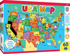 ジグソーパズル 海外製 アメリカ MasterPieces 60 Piece Educational Jigsaw Puzzle for Kids - USA Map State Shaped - 16.5"x12.75"ジグソーパズル 海外製 アメリカ
