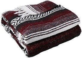 ヨガマット フィットネス YogaDirect Deluxe Mexican Yoga Blanket, Burgundy, 76-Inch x 57-Inchヨガマット フィットネス