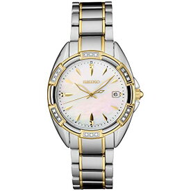 腕時計 セイコー レディース Ladies Silver Tone Diamond Bezel Watch with Mother of Pearl Dial腕時計 セイコー レディース