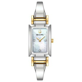 腕時計 ブローバ レディース Bulova Ladies' Classic Diamond Dial Quartz Stainless Steel Watch, Rectangle, Mother-of-Pearl, Two Tone Gold腕時計 ブローバ レディース