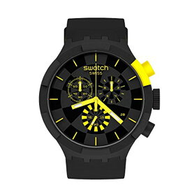 腕時計 スウォッチ レディース Swatch Quartz Silicone Strap, Black, 20 Casual Watch (Model: SB02B403), Yellow腕時計 スウォッチ レディース