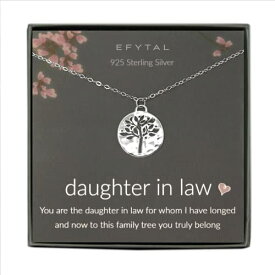 EFYTAL アクセサリー ブランド かわいい おしゃれ EFYTAL Daughter In Law Gifts for Women, 925 Sterling Silver Tree of Life Necklace, Gift for Bride from Mother In Law, Bridal Gifts for WeddingEFYTAL アクセサリー ブランド かわいい おしゃれ