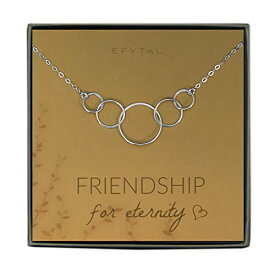 EFYTAL アクセサリー ブランド かわいい おしゃれ EFYTAL Best Friends Necklace, 925 Sterling Silver 5 Circle Necklace for Five Friends, Interlocking Infinity Circles Friendship Gift for Friend Group, BridesEFYTAL アクセサリー ブランド かわいい おしゃれ