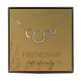 EFYTAL アクセサリー ブランド かわいい おしゃれ EFYTAL Best Friends Necklace, 925 Sterling Silver 4 Circle Necklace for Four Friends, Interlocking Infinity Circles Friendship Gift for Friend Group, BridesEFYTAL アクセサリー ブランド かわいい おしゃれ