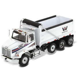 Diecast Masters ミニチュア ミニカー ダイキャスト はたらく車 Diecast Masters Western Star 4700 SB Dump Truck - White | Real Truck Specifications, Tandem with Lift Axle and Dump | 1:50 Scale MDiecast Masters ミニチュア ミニカー ダイキャスト はたらく車
