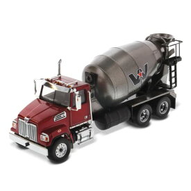 Diecast Masters ミニチュア ミニカー ダイキャスト はたらく車 Diecast Masters Western Star 4700 SFFA Concrete Mixer Truck- Metallic Red & Gray | Tandem With Mixer | 1:50 Scale Model Semi TruckDiecast Masters ミニチュア ミニカー ダイキャスト はたらく車