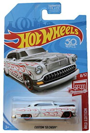 ホットウィール マテル ミニカー ホットウイール Hot Wheels Red Edition 8/12 Custom '53 Chevy [50th Anniversary], White with red Flamesホットウィール マテル ミニカー ホットウイール