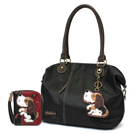 chala バッグ パッチ カバン かわいい CHALA LaserCut Tote Shoulder Handbag with Match Wallet Gift set (845-Black Dog-II & Wallet Combo)chala バッグ パッチ カバン かわいい