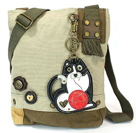 chala バッグ パッチ カバン かわいい Chala Fat Cat Patch Crossbody Bag, Sandchala バッグ パッチ カバン かわいい