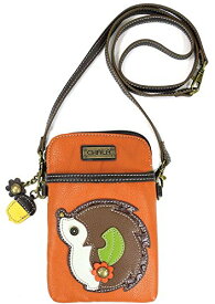 chala バッグ パッチ カバン かわいい CHALA Cell Phone Crossbody Purse-Women PU Leather/Canvas Multicolor Handbag with Adjustable Strap - Hedgehog - orangechala バッグ パッチ カバン かわいい