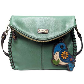 chala バッグ パッチ カバン かわいい Chala Charming Teal Crossbody Bag With Flap Top and Zipper or Shoulder Handbag (Coin Purse_ Blue Bird)chala バッグ パッチ カバン かわいい