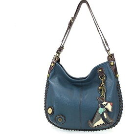 chala バッグ パッチ カバン かわいい Large Charming Hobo/Xbody with Adjustable Strap, Navy Blue, 16.5 x 0.5 x 13 in (Schnauzer Dog)chala バッグ パッチ カバン かわいい