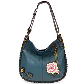 chala バッグ パッチ カバン かわいい Chala Handbags, Casual Style, Soft, Large Shoulder or Crossbody Purse with Keyfob - Navy Blue (Pink Rose)chala バッグ パッチ カバン かわいい