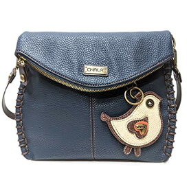 chala バッグ パッチ カバン かわいい CHALA Charming Crossbody Bag - Flap Top and Metal Key Charm in Navy Blue, Cross-Body or Shoulder(Coin Purse_ White Bird)chala バッグ パッチ カバン かわいい
