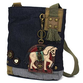 chala バッグ パッチ カバン かわいい Chala Patch Cross-Body Women Handbag, Blue Denim Canvas Messenger Bag -Horse Gen II - Denimchala バッグ パッチ カバン かわいい
