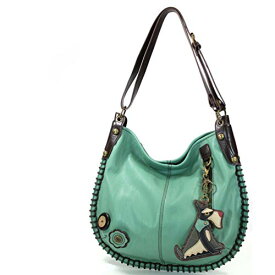 chala バッグ パッチ カバン かわいい Chala Handbags, Casual Style, Soft, Large Shoulder or Crossbody Purse with Keyfob - Teal Green Color (Schnauzer)chala バッグ パッチ カバン かわいい