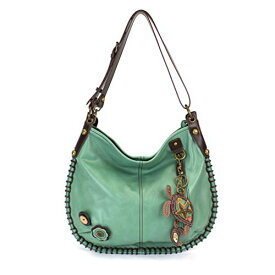 chala バッグ パッチ カバン かわいい Chala Handbags, Casual Style, Soft, Large Shoulder or Crossbody Purse with Keyfob - Teal Green Color (2 turtles)chala バッグ パッチ カバン かわいい