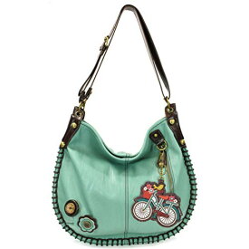 chala バッグ パッチ カバン かわいい Chala Handbags, Casual Style, Soft, Large Shoulder or Crossbody Purse with Keyfob - Teal Green Color (Bicycle)chala バッグ パッチ カバン かわいい