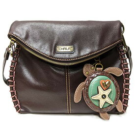 chala バッグ パッチ カバン かわいい CHALA Charming Crossbody Bag Shoulder Handbag With Flap Top and Zipper Dark Brown (Leather Sea Turtle)chala バッグ パッチ カバン かわいい