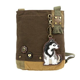chala バッグ パッチ カバン かわいい Siberian Husky Patch Cross-Body Women Handbag, Canvas Messenger Bag (Husky_ Mauve)chala バッグ パッチ カバン かわいい