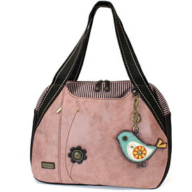 chala バッグ パッチ カバン かわいい Chala Handbags Dust Rose Shoulder Purse Tote Bag with Key Fob/Coin Purse Rose- Green Birdchala バッグ パッチ カバン かわいい