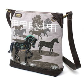 chala バッグ パッチ カバン かわいい Chala Handbags Safari Horse Canvas Crossbody Bag Purse, Horse Lover (Gray)chala バッグ パッチ カバン かわいい