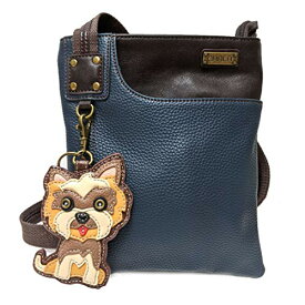 chala バッグ パッチ カバン かわいい Chala Small Crossbody Phone Purse | SOFT Vegan Leather SWING Bag in Navy Blue Color (Coin Purse_Yorkie)chala バッグ パッチ カバン かわいい