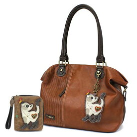 chala バッグ パッチ カバン かわいい Chala Handbags LaserCut Totes Shoulder Purse with Matching Wallet Gift Set (Slim Cat_ Brown Combo)chala バッグ パッチ カバン かわいい