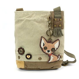 chala バッグ パッチ カバン かわいい Chala Canvas Cross-body Messenger handbags with Key-fob/Coin Purse - (Sand- Chihuahua)chala バッグ パッチ カバン かわいい