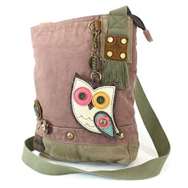 chala バッグ パッチ カバン かわいい Chala Handbags Patchwork Crossbody Canvas Messenger Bags with Faux Leather Animal Coin Purse, Mauve Owlchala バッグ パッチ カバン かわいい