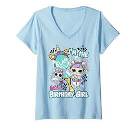 エルオーエルサプライズ 魅力的な誕生日の女の子 半袖Tシャツ Vネック レディース【Sサイズ】 ライトブルー ファッション トップス アメリカ