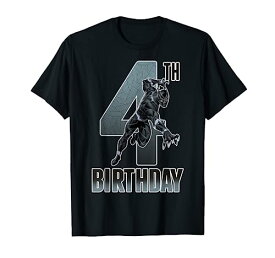 マーベル Marvel ブラックパンサー アクションポーズ 4歳誕生日 半袖Tシャツ キッズ6-6x 【日本サイズ110-120相当】 スレート ファッション トップス アメリカ