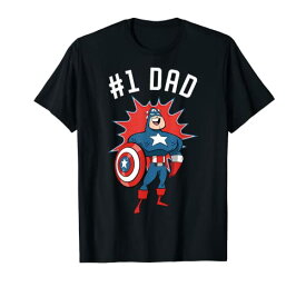 Tシャツ キャラクター ファッション トップス 海外モデル Marvel Father's Day #1 Dad Captain America Portrait T-ShirtTシャツ キャラクター ファッション トップス 海外モデル