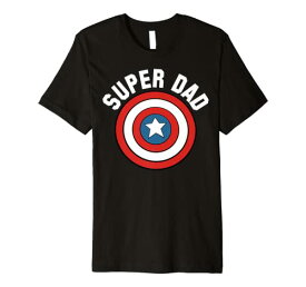 Tシャツ キャラクター ファッション トップス 海外モデル Marvel Father's Day Super Dad Captain America Shield Premium T-ShirtTシャツ キャラクター ファッション トップス 海外モデル