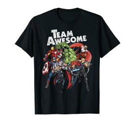 Tシャツ キャラクター ファッション トップス 海外モデル Avengers Assemble TEAM AWESOME Group Huddle T-Shirt T-ShirtTシャツ キャラクター ファッション トップス 海外モデル