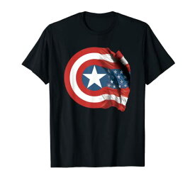 Tシャツ キャラクター ファッション トップス 海外モデル Marvel Captain America Shield Flag Americana T-ShirtTシャツ キャラクター ファッション トップス 海外モデル