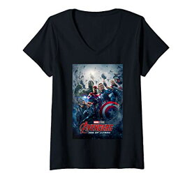 Tシャツ キャラクター ファッション トップス 海外モデル Womens Marvel Avengers Age Of Ultron Action Collage Portrait V-Neck T-ShirtTシャツ キャラクター ファッション トップス 海外モデル