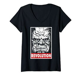 Tシャツ キャラクター ファッション トップス 海外モデル Marvel Thor Ragnarok Korg Join The Revolution Poster V-Neck T-ShirtTシャツ キャラクター ファッション トップス 海外モデル