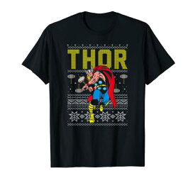 Tシャツ キャラクター ファッション トップス 海外モデル Marvel Thor Retro Ugly Sweater Christmas Graphic T-ShirtTシャツ キャラクター ファッション トップス 海外モデル