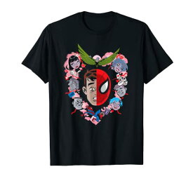 Tシャツ キャラクター ファッション トップス 海外モデル Marvel Spider-Man Peter Parker Heart Collage T-Shirt T-ShirtTシャツ キャラクター ファッション トップス 海外モデル