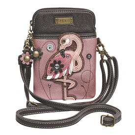 chala バッグ パッチ カバン かわいい CHALA Cell Phone Crossbody Purse-Women PU Leather/Canvas Multicolor Handbag with Adjustable Strap - Flamingo - glitter pinkchala バッグ パッチ カバン かわいい