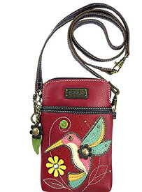chala バッグ パッチ カバン かわいい CHALA Cell Phone Crossbody Purse-Women PU Leather/Canvas Multicolor Handbag with Adjustable Strap - Hummingbird - burgundychala バッグ パッチ カバン かわいい
