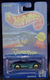 ホットウィール マテル ミニカー ホットウイール Hot Wheels 1991-210 Dodge Viper Rt/10 GREEN 5sp All Blue Card 1:64 Scaleホットウィール マテル ミニカー ホットウイール