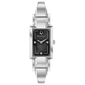 腕時計 ブローバ レディース Bulova Ladies' Classic Diamond Dial Quartz Stainless Steel Watch, Rectangle, Mother-of-Pearl, Silver/Black Dial腕時計 ブローバ レディース