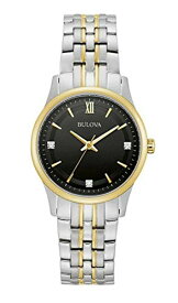 腕時計 ブローバ レディース Bulova 98P196 Women's Two Tone Stainless Steel Jubilee Band Black Dial Casual Dress Watch腕時計 ブローバ レディース