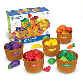 知育玩具 パズル ブロック ラーニングリソース Learning Resources Farmer’s Market Color Sorting Set - 30 Pieces Age 18+ Months Toddler Learning Toys, Sorting Toys for Kids, Play Food,Easter Basket Stuffers知育玩具 パズル ブロック ラーニングリソース