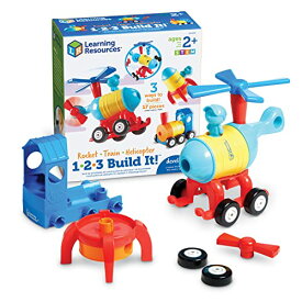 知育玩具 パズル ブロック ラーニングリソース Learning Resources 1-2-3 Build It! Rocket, Train, Helicopter, 17 Pieces知育玩具 パズル ブロック ラーニングリソース