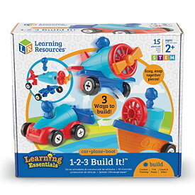 知育玩具 パズル ブロック ラーニングリソース Learning Resources 1-2-3 Build it! Car, Boat, Plane, 15 Pieces知育玩具 パズル ブロック ラーニングリソース