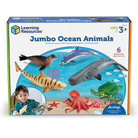 知育玩具 パズル ブロック ラーニングリソース Learning Resources Jumbo Ocean Animals - 6 Pieces, Ages 3+ Toddler Learning Toys, Sea Animals Figure for Kids, Preschool Toys知育玩具 パズル ブロック ラーニングリソース